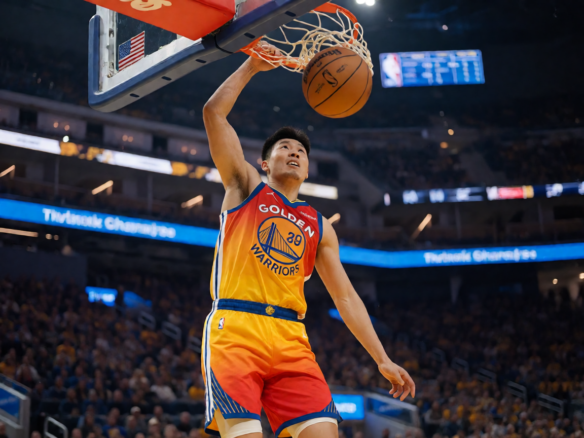 NBA篮球赛场球员扣篮瞬间